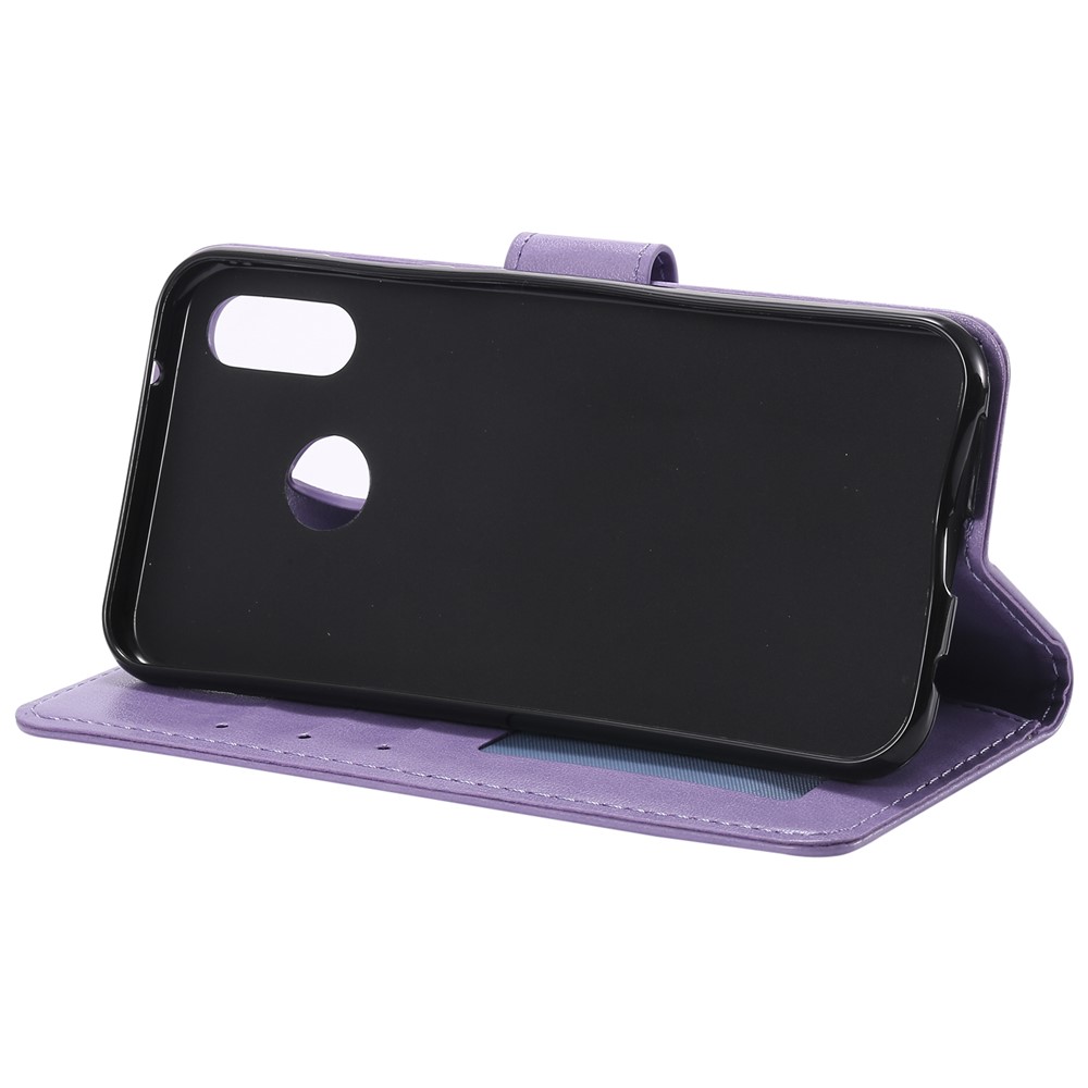 Imprinted Mandala Pattern Wallet Leather Cell Phone Case Accessory for Huawei P20 Lite / Nova 3e - Purple-8