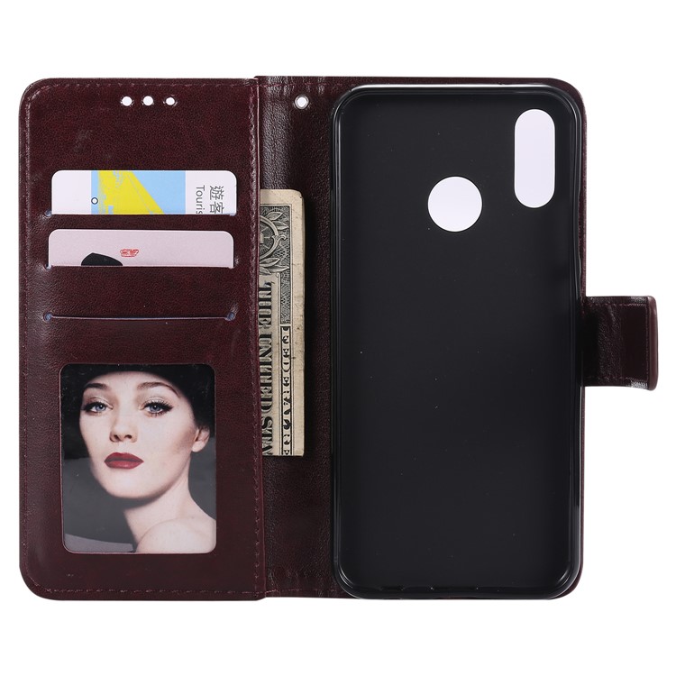 Imprinted Mandala Pattern Magnetic Wallet Leather Phone Cover Shell for Huawei P20 Lite / Nova 3e - Brown-4