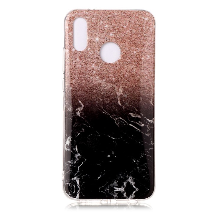 For Huawei P20 Lite / Nova 3e Marble Pattern IMD TPU Mobile Phone Case - Orange / Black-2