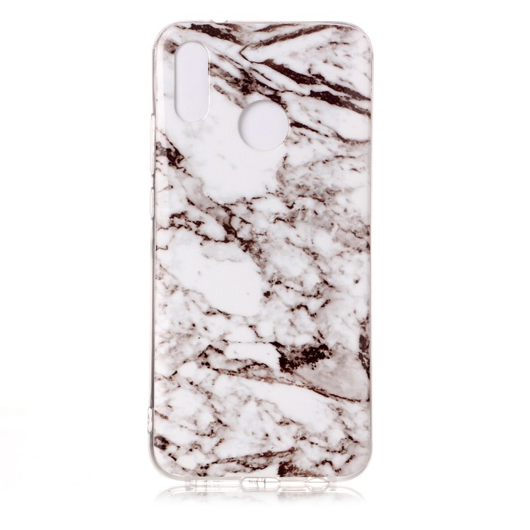 Para Huawei P20 Lite / Nova 3e Padrão De Mármore IMD TPU Tampa Da Embalagem Do Telefone Móvel - Branco / Cinzento-2