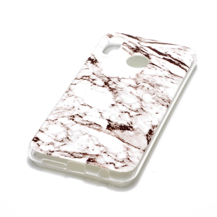 Para Huawei P20 Lite / Nova 3e Padrão De Mármore IMD TPU Tampa Da Embalagem Do Telefone Móvel - Branco / Cinzento-3