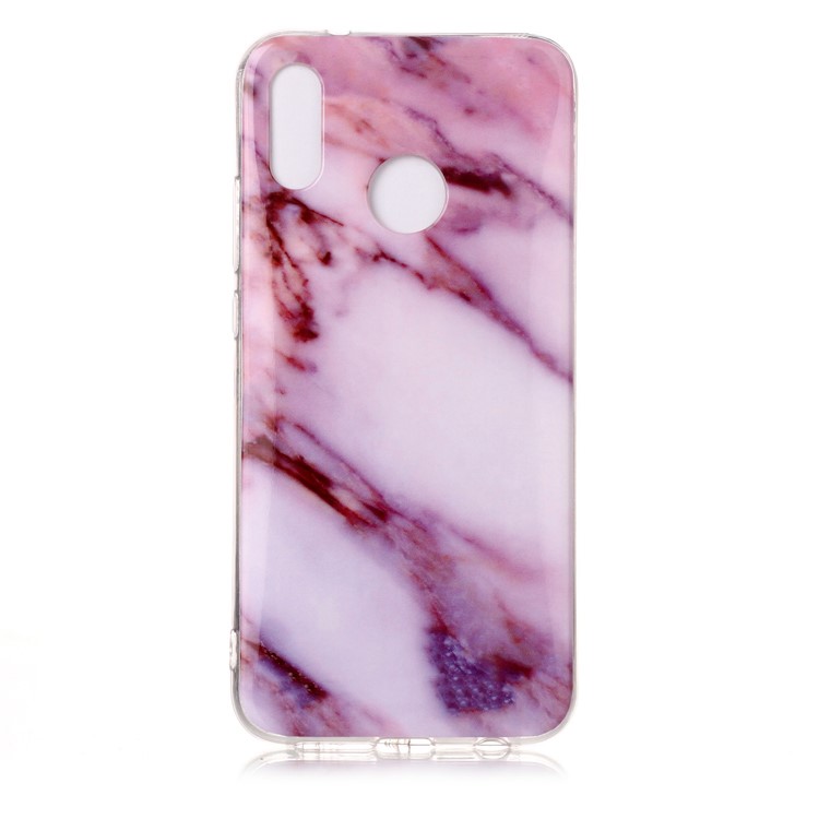 For Huawei P20 Lite / Nova 3e Marble Pattern IMD TPU Mobile Phone Shell Case - Pink / White-2