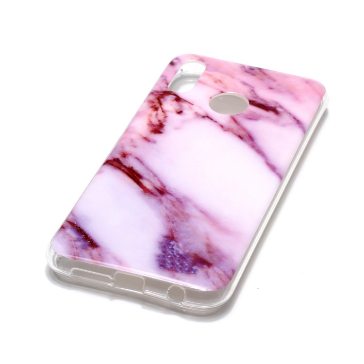 For Huawei P20 Lite / Nova 3e Marble Pattern IMD TPU Mobile Phone Shell Case - Pink / White-3