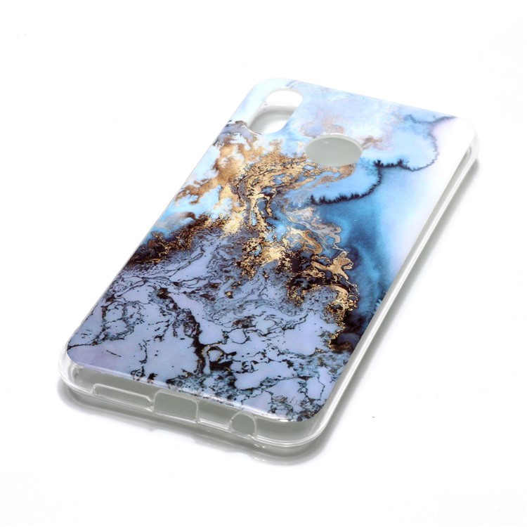 Pour Huawei P20 Lite / Nova 3e Marble Modèle IMD Shel Accessoire de Téléphone TPU - Bébé Bleu