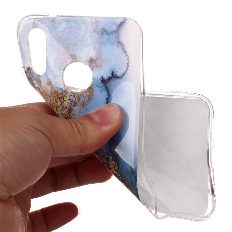 Pour Huawei P20 Lite / Nova 3e Marble Modèle IMD Shel Accessoire de Téléphone TPU - Bébé Bleu