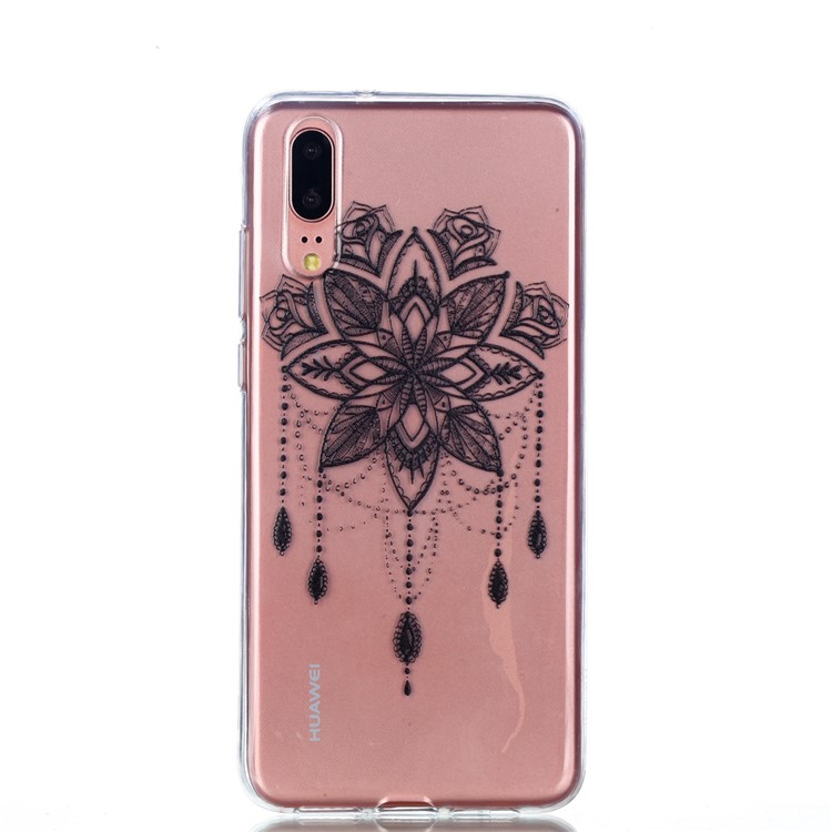 Pattern Printing Soft TPU Gel Case for Huawei P20 - Retro Flower-2