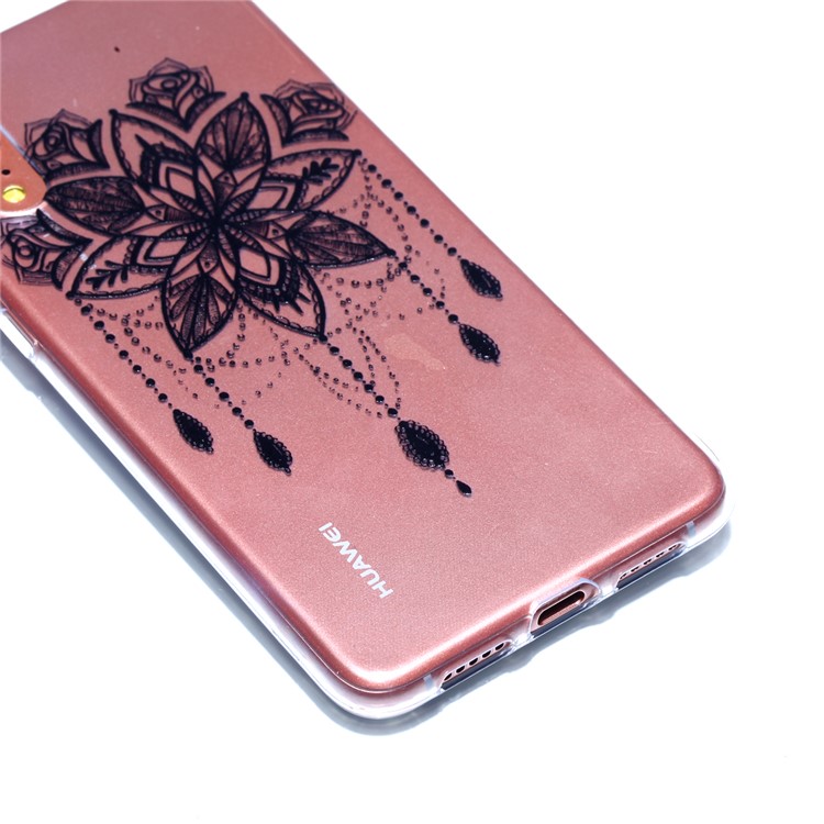 Pattern Printing Soft TPU Gel Case for Huawei P20 - Retro Flower-3