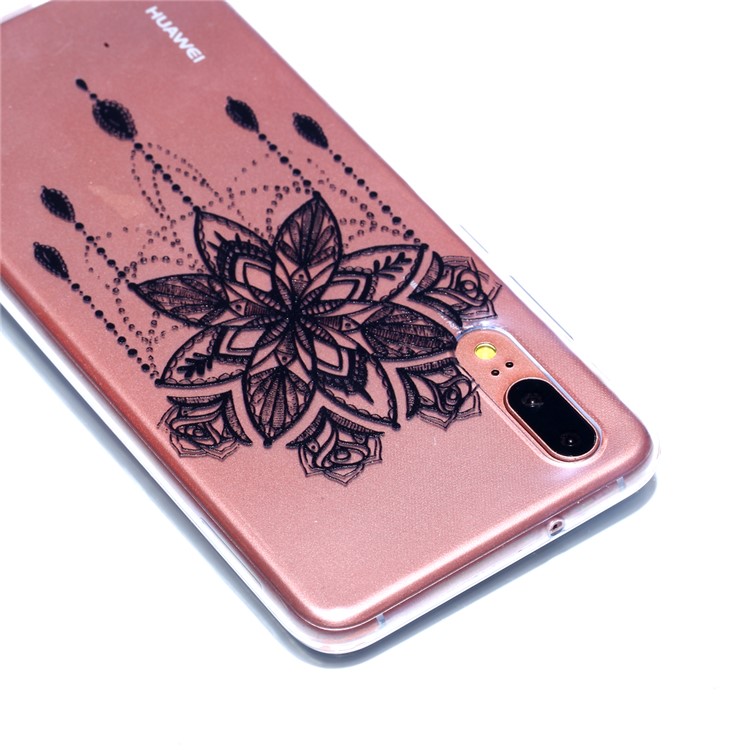 Pattern Printing Soft TPU Gel Case for Huawei P20 - Retro Flower-4