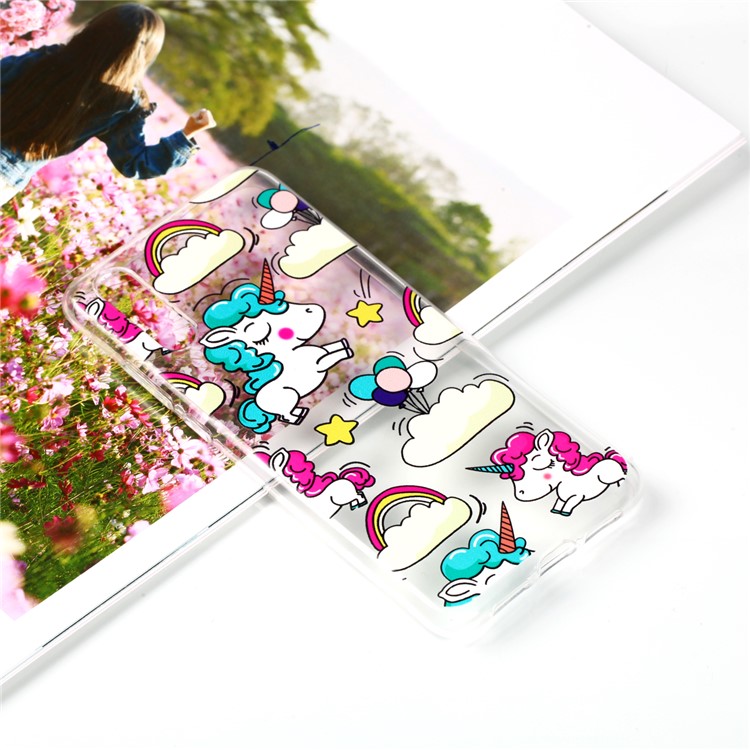 Pattern Printing Soft TPU Gel Back Cover for Huawei P20 - Cartoon Unicorn-1