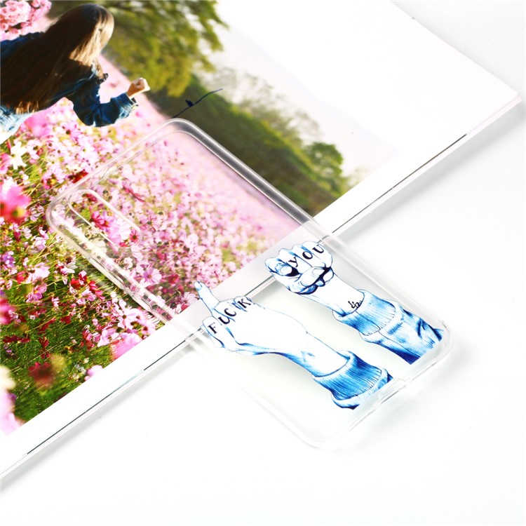 Pattern Printing Soft TPU Mobile Phone Case for Huawei P20 - Gesture and words-1