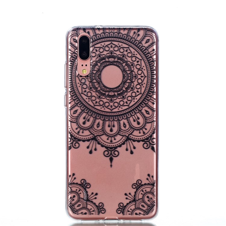 Pattern Printing Soft TPU Protection Phone Shell for Huawei P20 - Lace Pattern-2
