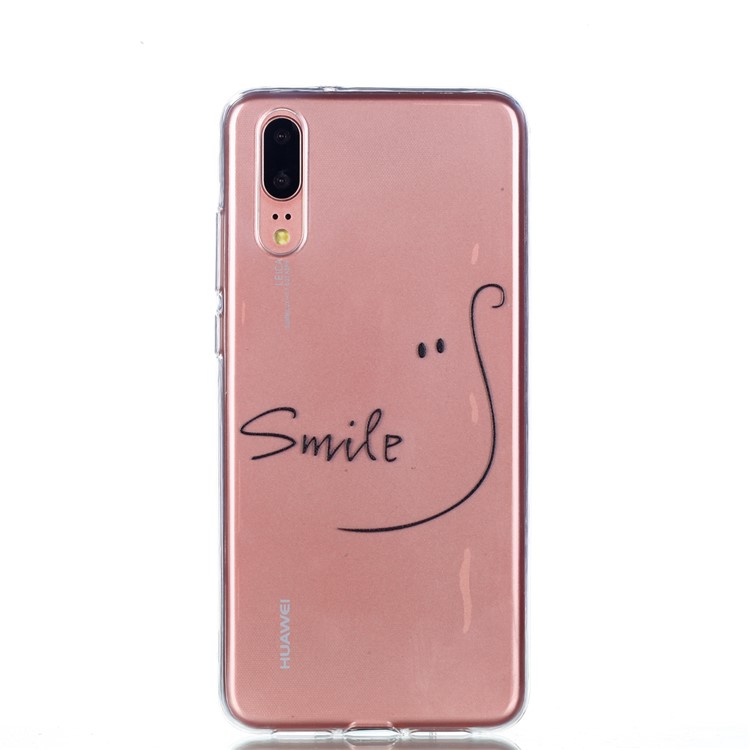 Pattern Printing Soft TPU Mobile Cover Shell for Huawei P20 - Smile-2