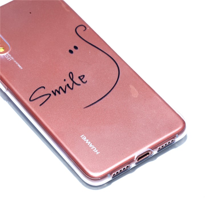 Pattern Printing Soft TPU Mobile Cover Shell for Huawei P20 - Smile-3