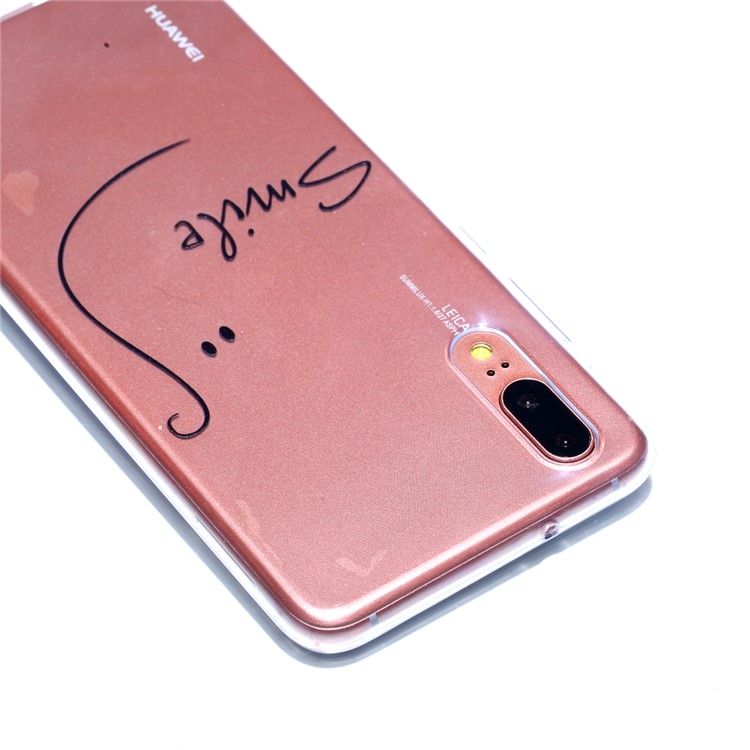 Pattern Printing Soft TPU Mobile Cover Shell for Huawei P20 - Smile-4
