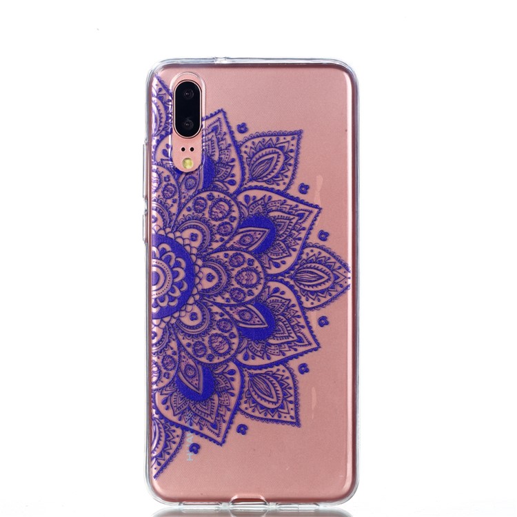 Pattern Printing Soft TPU Back Case for Huawei P20 - Mandala Flower-2