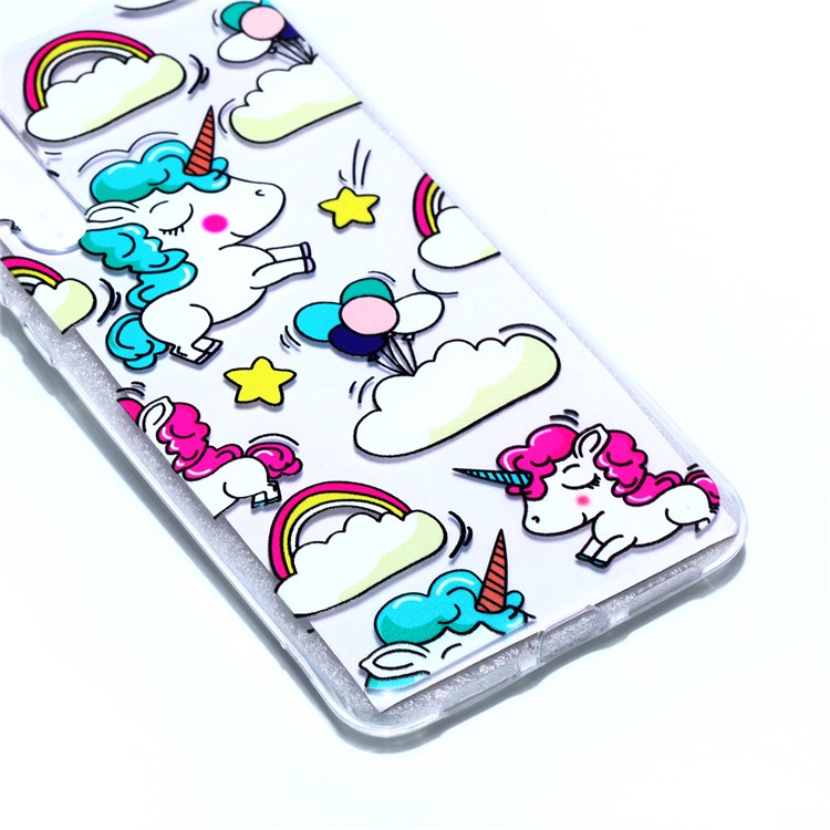 Pattern Printing Soft TPU Gel Back Shell for Huawei P20 Pro - Unicorn-3