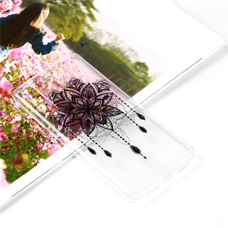 Pattern Printing Soft TPU Gel Back Casing Shell for Huawei P20 Pro - Retro Flower-1