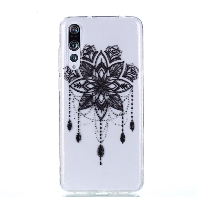 Pattern Printing Soft TPU Gel Back Casing Shell for Huawei P20 Pro - Retro Flower-2