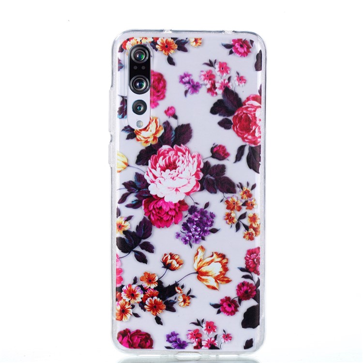 Pattern Printing Soft TPU Gel Back Phone Cover for Huawei P20 Pro - Beautiful Flowers-2
