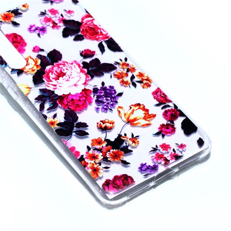 Pattern Printing Soft TPU Gel Back Phone Cover for Huawei P20 Pro - Beautiful Flowers-3