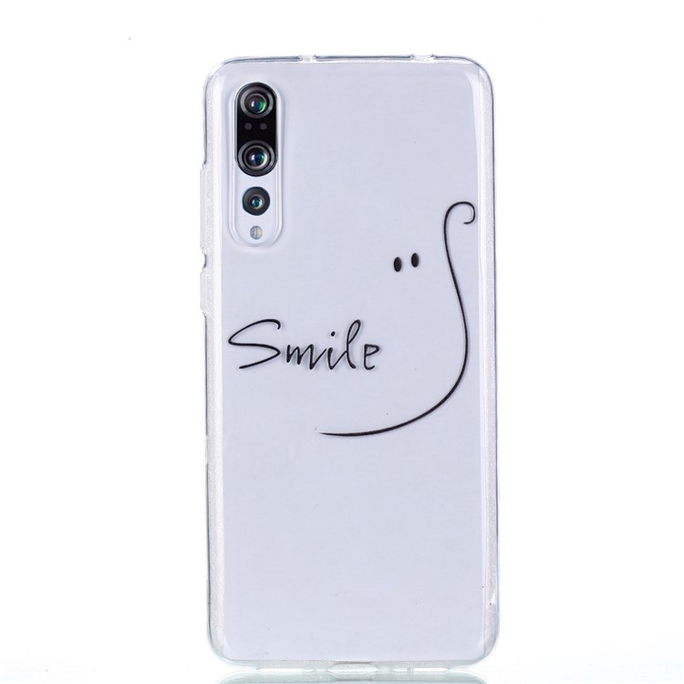 Pattern Printing Soft TPU Gel Back Phone Shell for Huawei P20 Pro - Smile-2