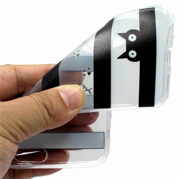 Pattern Printing Soft TPU Gel Back Phone Accessory Case for Huawei P20 Pro - Stripes and Cat-5