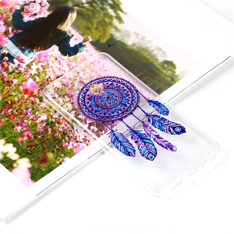 Pattern Printing Flexible TPU Featherweight Cover for Huawei P Smart / Enjoy 7S - Dream Catcher-1
