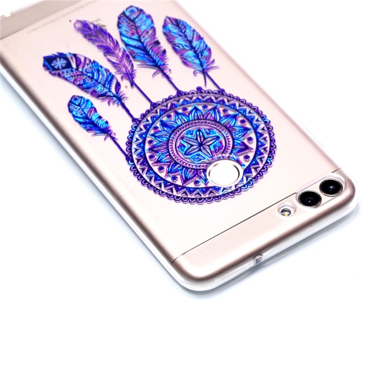Pattern Printing Flexible TPU Featherweight Cover for Huawei P Smart / Enjoy 7S - Dream Catcher-3