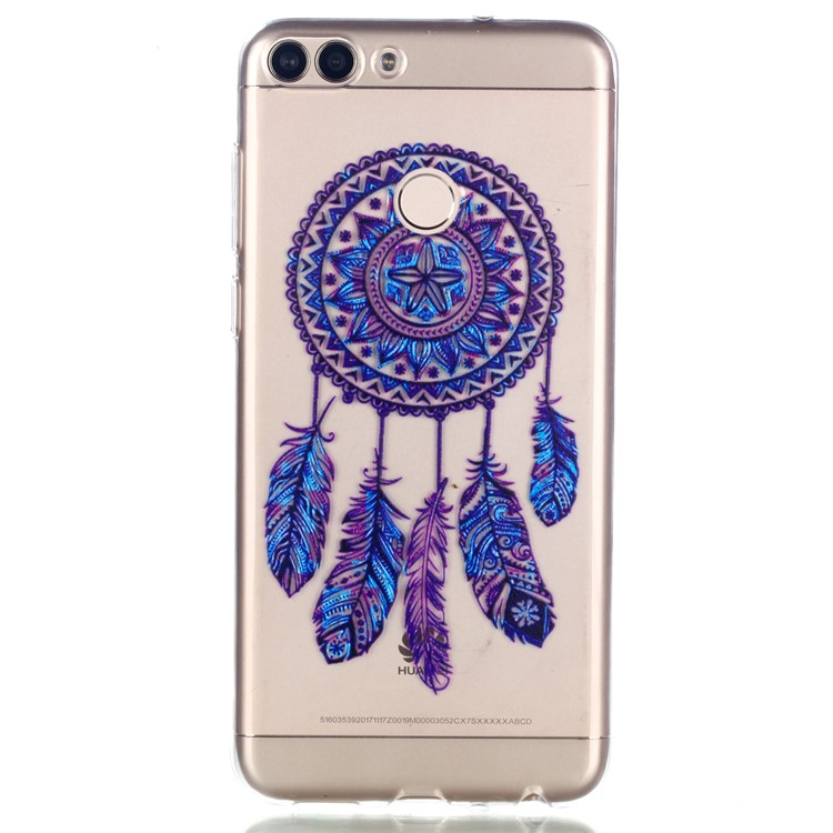 Pattern Printing Flexible TPU Featherweight Cover for Huawei P Smart / Enjoy 7S - Dream Catcher-4