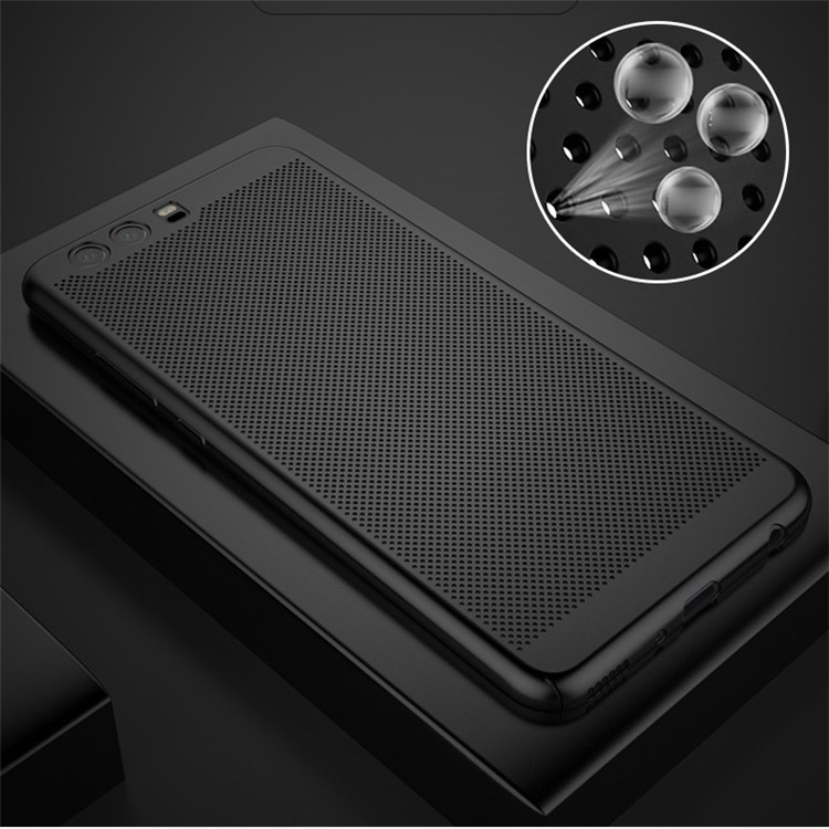 Hollow Mesh Heat Dissipation Matte PC Hard Case for Huawei P10 - Black-2