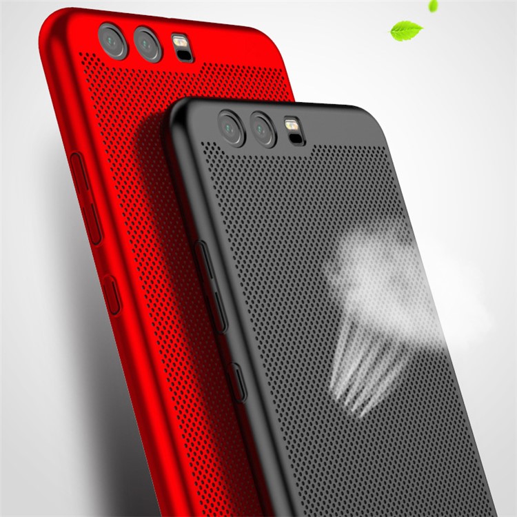Hollow Mesh Heat Dissipation Matte PC Hard Case for Huawei P10 - Black-3