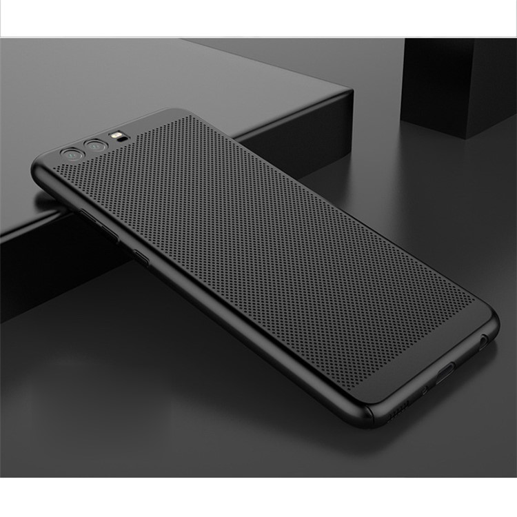 Hollow Mesh Heat Dissipation Matte PC Mobile Phone Casing for Huawei P10 Plus - Black-1