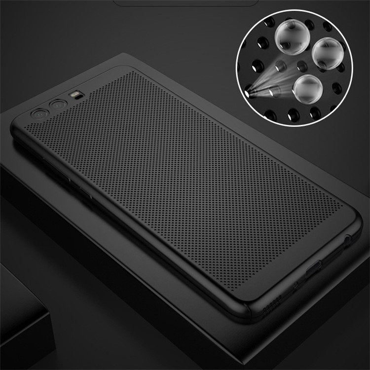 Hollow Mesh Heat Dissipation Matte PC Mobile Phone Casing for Huawei P10 Plus - Black-2