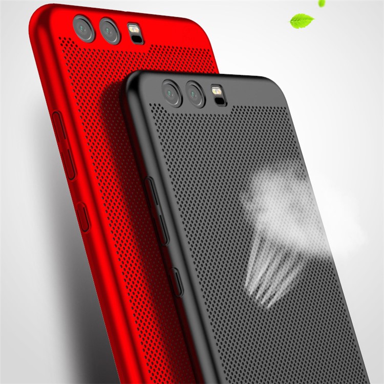 Hollow Mesh Heat Dissipation Matte PC Mobile Phone Casing for Huawei P10 Plus - Black-3