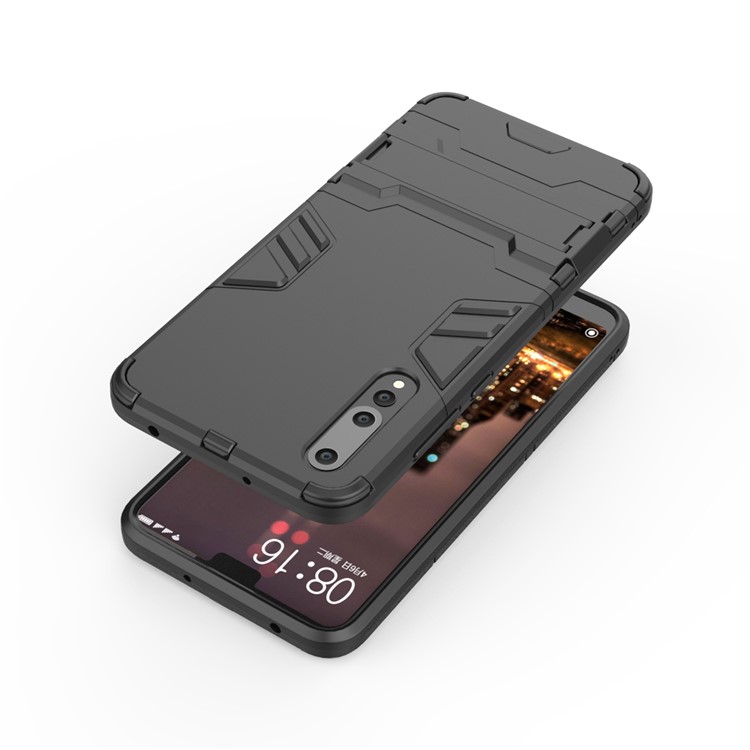 Cool Guard PC TPU Combo Cosificación Móvil Con Kickstand Para Huawei P20 Pro - Negro