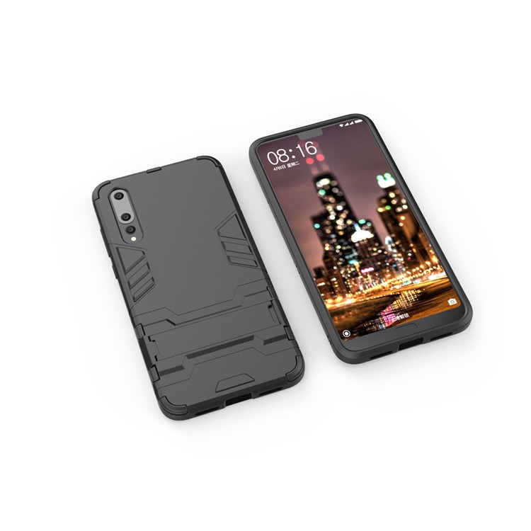Cool Guard PC TPU Combo Mobile Casing with Kickstand for Huawei P20 Pro - Black-6