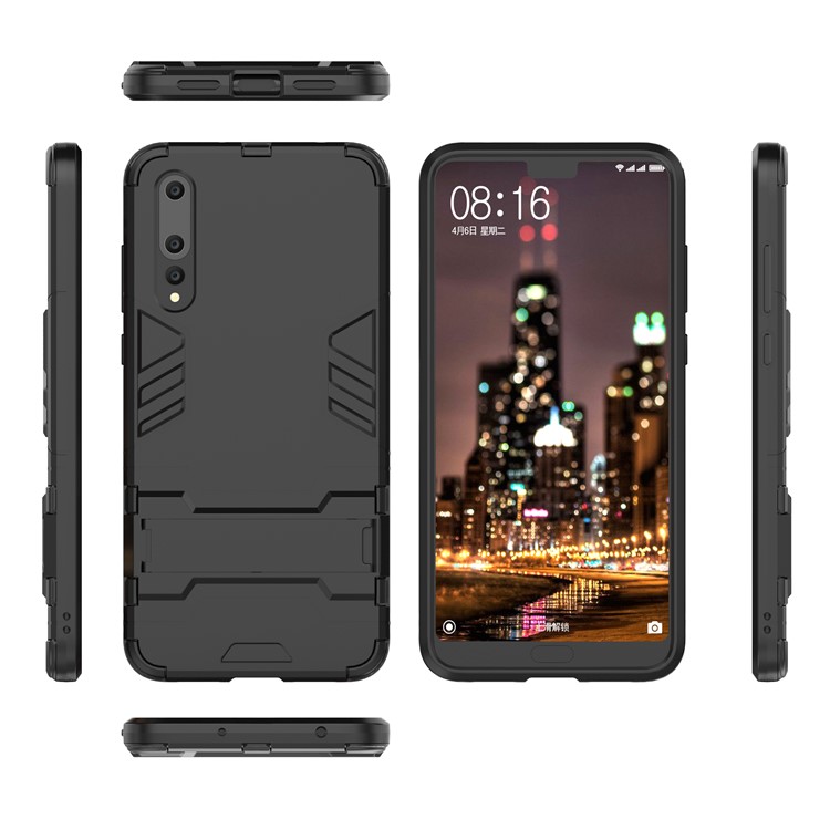 Cool Guard PC TPU Combo Mobile Casing with Kickstand for Huawei P20 Pro - Black-7