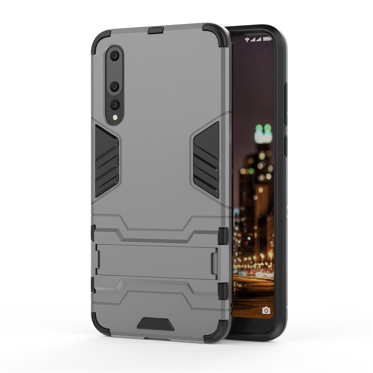 Cool Guard PC TPU Combo Mobile Shell with Kickstand for Huawei P20 Pro - Grey-2