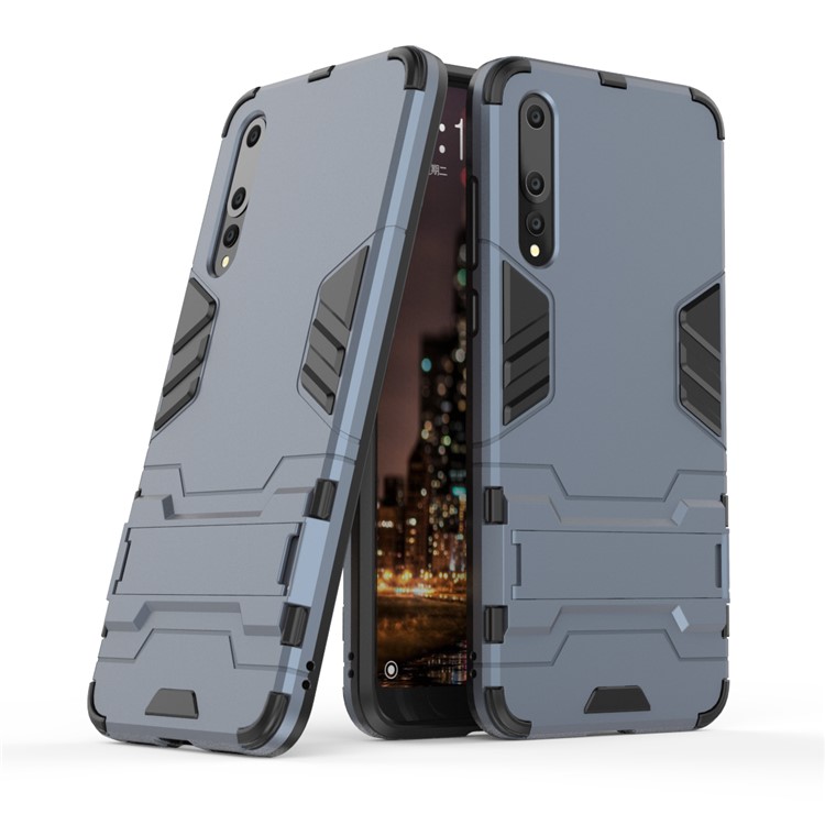Cool Guard PC TPU Hybrid Mobile Phone Shell with Kickstand for Huawei P20 Pro - Dark Blue-1
