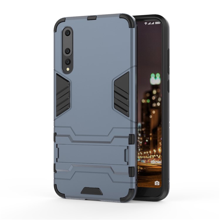 Cool Guard PC TPU Hybrid Mobile Phone Shell with Kickstand for Huawei P20 Pro - Dark Blue-2