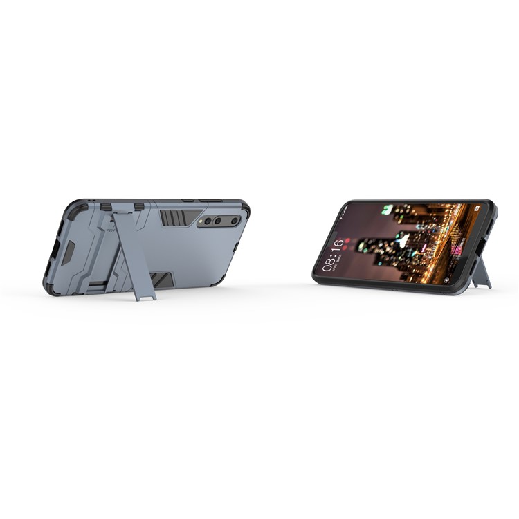 Cool Guard PC TPU Hybrid Mobile Phone Shell with Kickstand for Huawei P20 Pro - Dark Blue-4