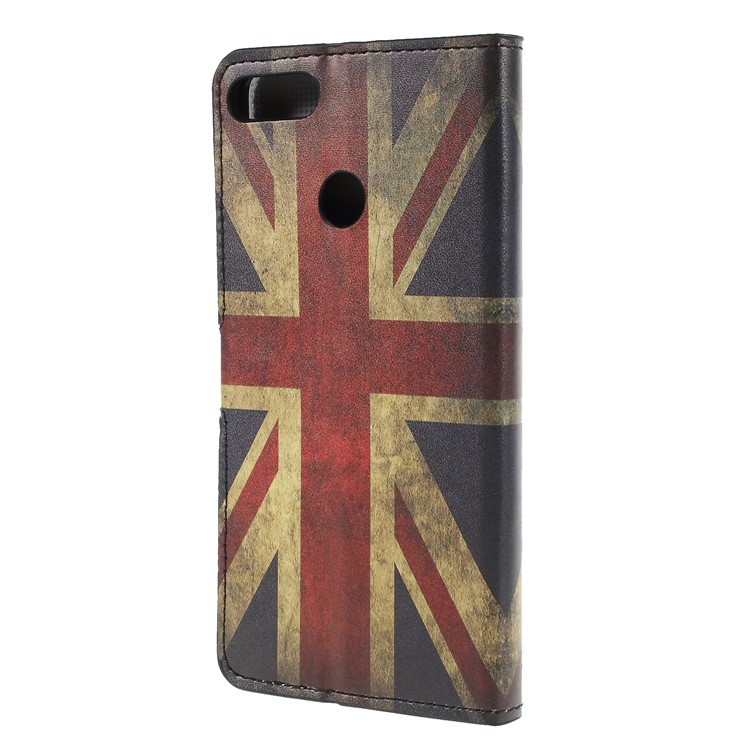Pattern Printing PU Leather Magnetic Wallet Stand Cell Phone Casing for Huawei Y9 (2018)/Enjoy 8 Plus - Flag of British-2
