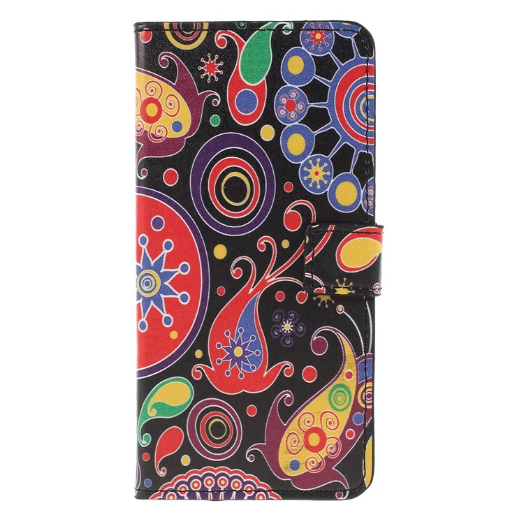 Pattern Printing PU Leather Magnetic Wallet Stand Protective Cover for Huawei Y9 (2018)/Enjoy 8 Plus - Abstract Pattern-1