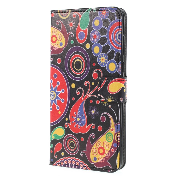 Pattern Printing PU Leather Magnetic Wallet Stand Protective Cover for Huawei Y9 (2018)/Enjoy 8 Plus - Abstract Pattern-3