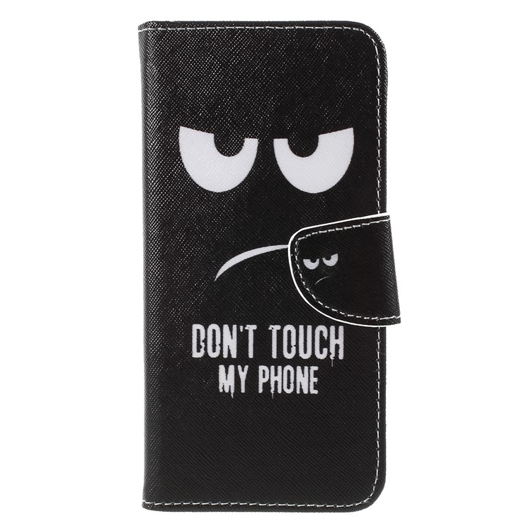 Cross Texture Patterned Wallet Leather Cover for Huawei Y9 (2018)/Enjoy 8 Plus - Do not Touch My Phone-1