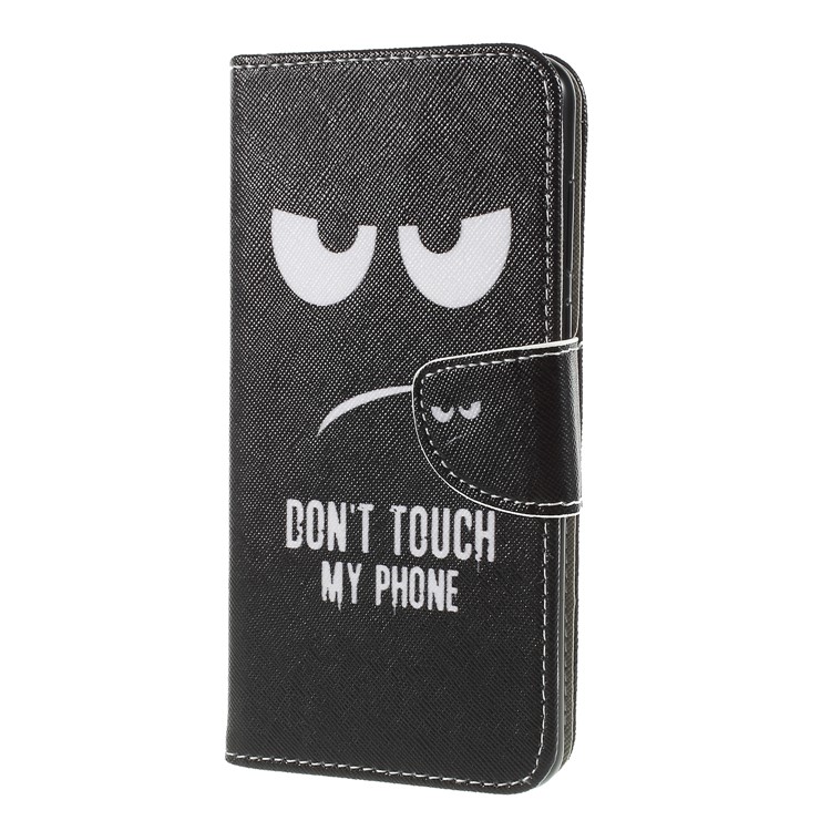 Cross Texture Patterned Wallet Leather Cover for Huawei Y9 (2018)/Enjoy 8 Plus - Do not Touch My Phone-3