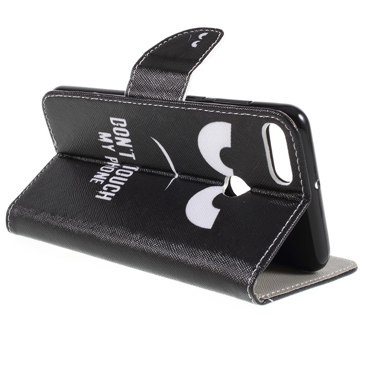 Cross Texture Patterned Wallet Leather Cover for Huawei Y9 (2018)/Enjoy 8 Plus - Do not Touch My Phone-5