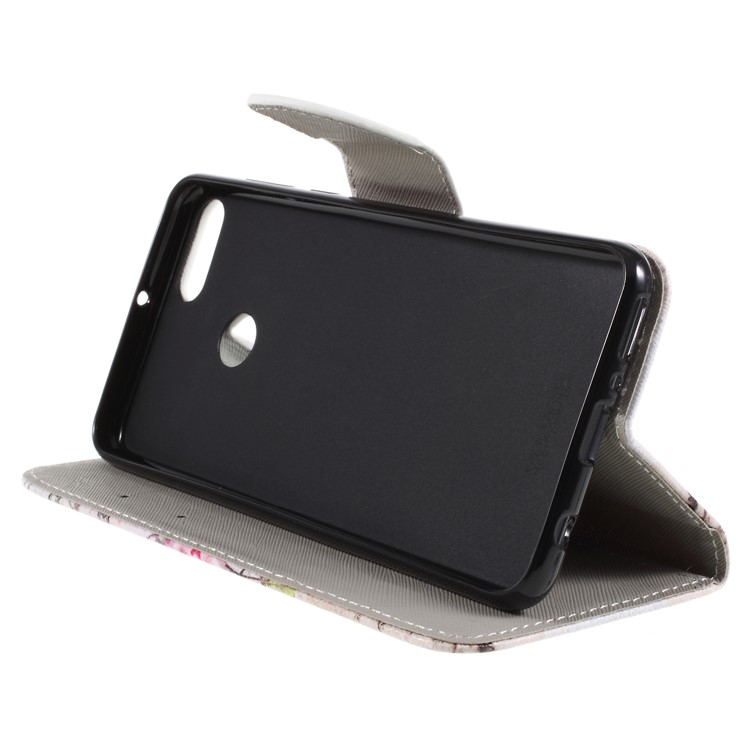 Cross Texture Patterned Wallet Leather Shell for Huawei Y9 (2018)/Enjoy 8 Plus - Eiffel Tower-4