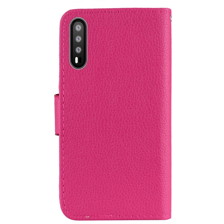 Litchi Skin Wallet Leather Magnetic Case for Huawei P20 Pro - Rose-3