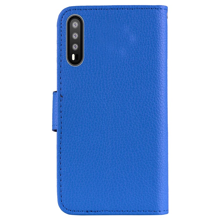 Litchi Skin Magnetic Leather Stand Case for Huawei P20 Pro - Blue-3
